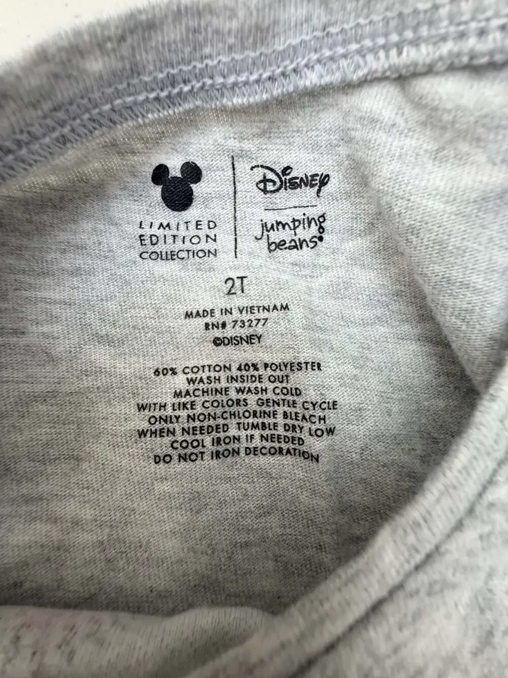 Disney Jumping Beans Toddler Girls Minnie Mouse Sequin Long Sleeve T-Shirt Gray